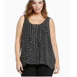 Torrid Arrow Print Tulip Back Sheer Cami Tank Black Multicolor Size 00